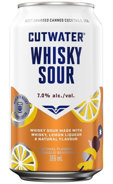 Cutwater Whisky Sour Cocktail, Lemon (355 ml)