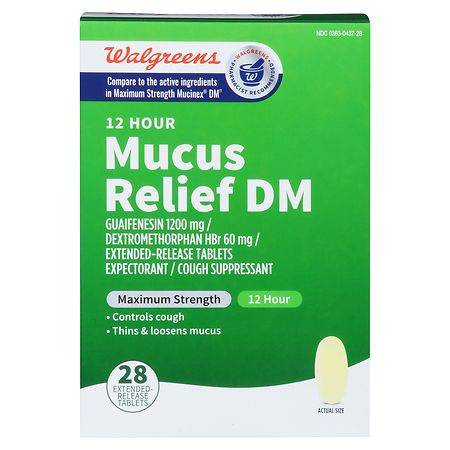 Walgreens Mucus Relief Dm Max Tablets 1200 mg (28 ct)