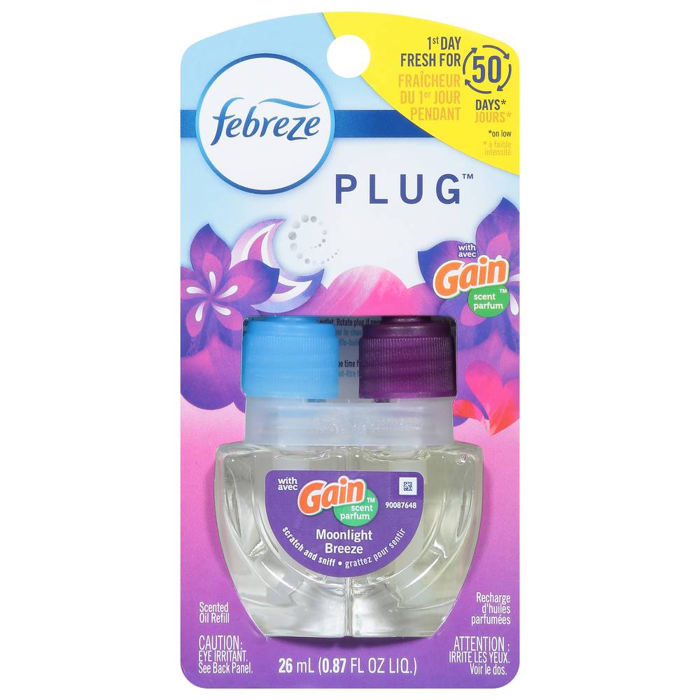 Febreze Plug Gain Moonlight Breeze Scent Air Freshener Refill