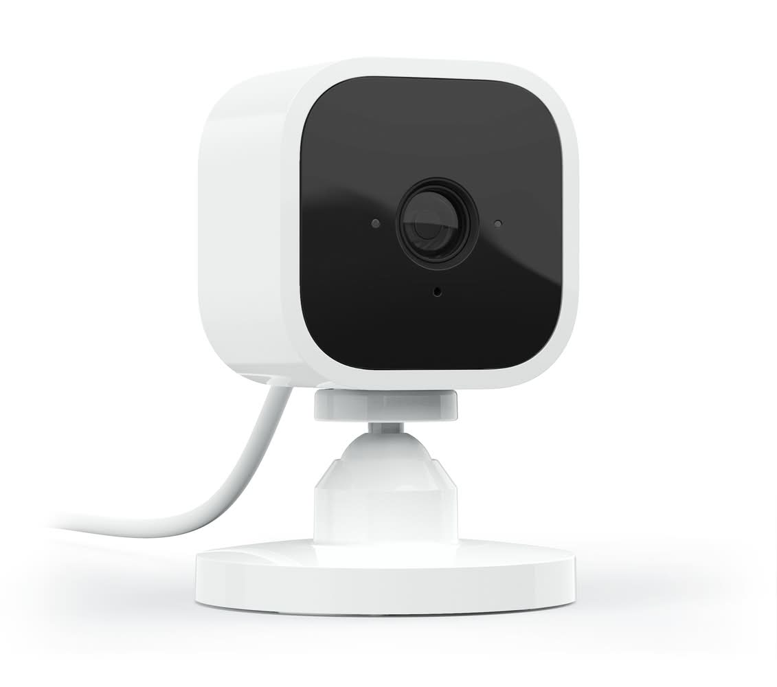 Blink Mini – Compact Indoor Plug-in Smart Security Camera, 1080p HD Video, Night Vision, Motion Detection, Two-way Audio, Easy Set Up, Works with Alexa – White
