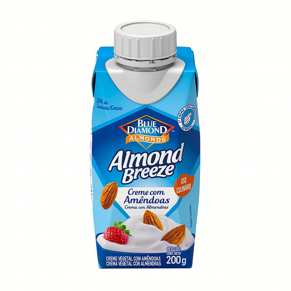 Blue diamonds creme vegetal com amêndoas almond breeze (200 g)