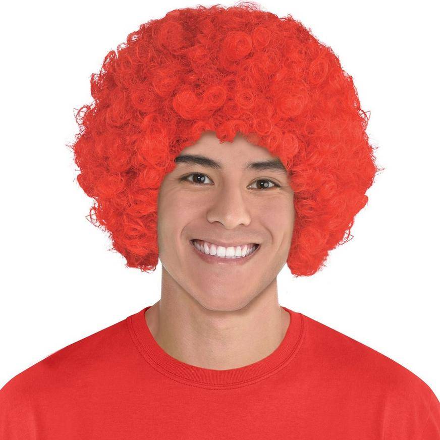 Party City Curly Wig, Unisex, Red