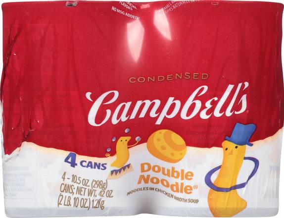 Campbell's Double Noodle Condensed Soup Cans (4 ct)