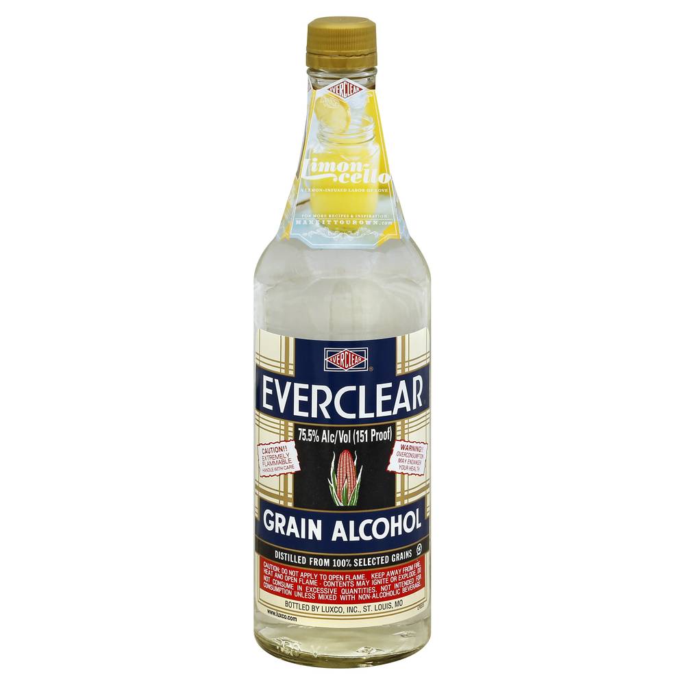 Everclear Grain Alcohol Liquor 151 Proof (750 ml)