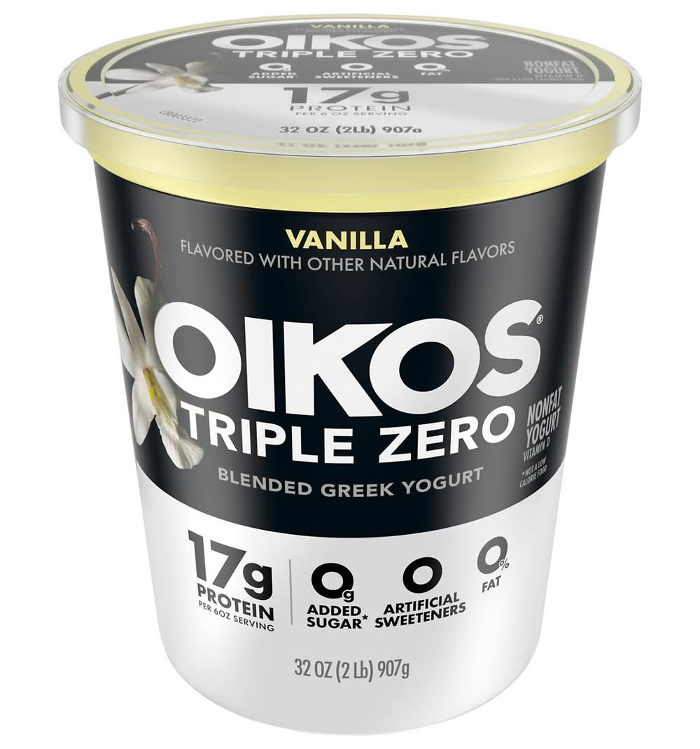 Oikos Triple Zero Nonfat Blended Greek Vanilla Yogurt