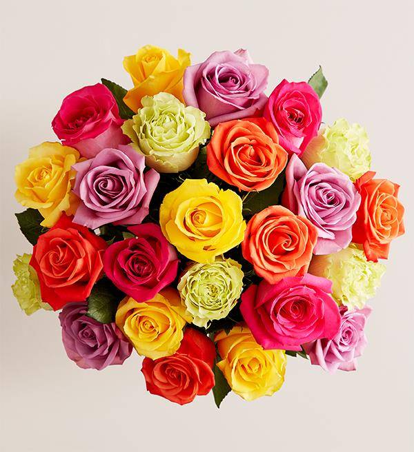 Two Dozen Assorted Roses Bouquet