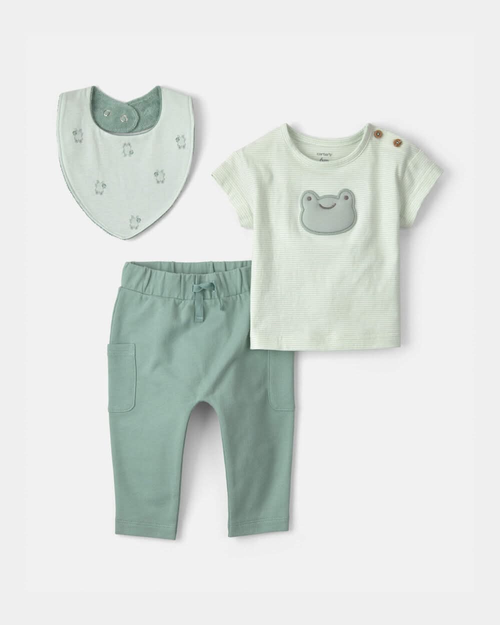 Baby Boy 3-Piece Frog Top & Pant Set - Green - 24M