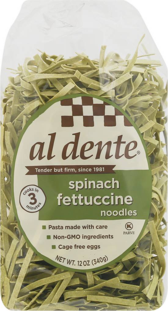 Al Dente Spinach Fettuccine Noodles