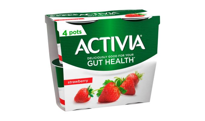 Activia Strawberry Gut Health Yogurt 4 x 115g (460g)