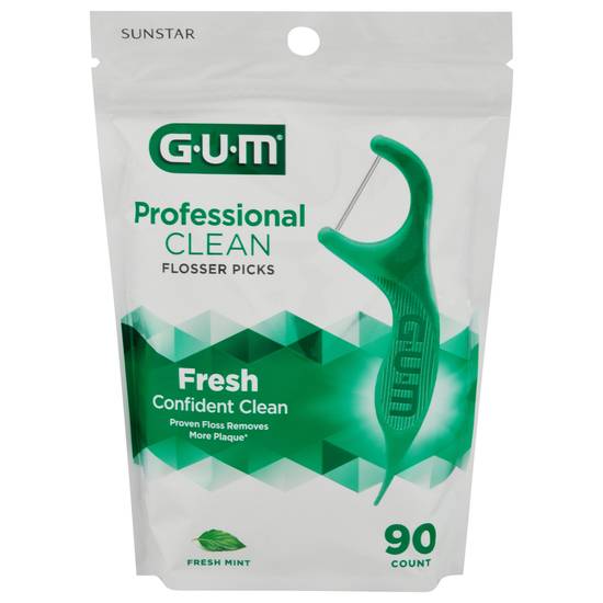 Gum Professional Clean Extra Strong Fresh Mint Flossers (90 ct)