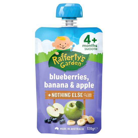 Rafferty's Garden Blueberries Banana & Apple and Nothing Else Baby Food Puree Pouch 4+ Months 120g