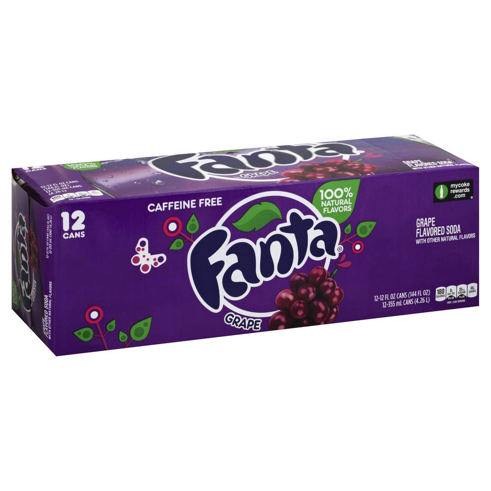 Fanta Caffeine Free Grape Flavored Soda (12 fl oz)