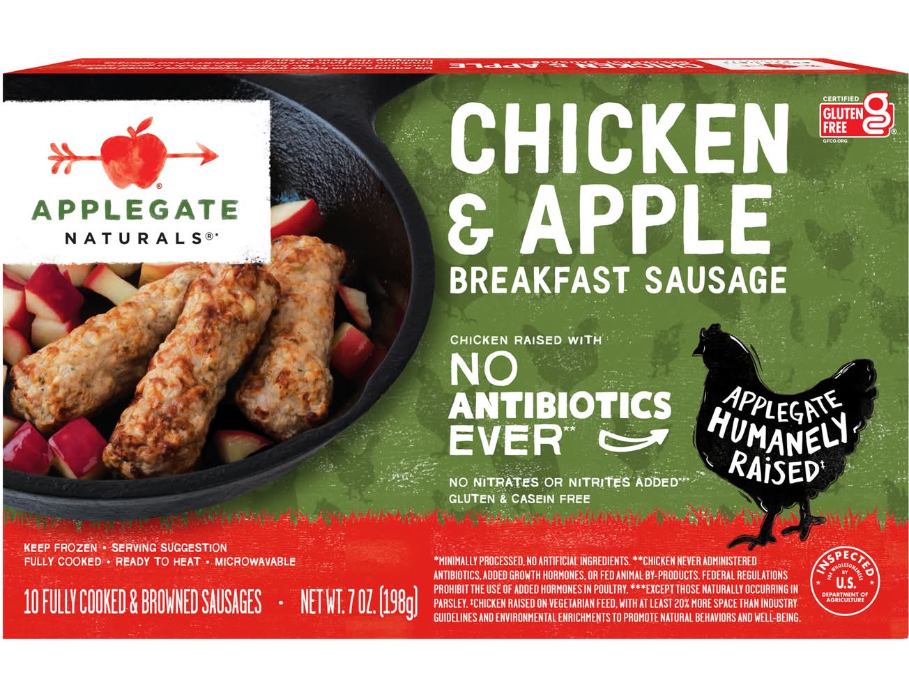Applegate Naturals Frozen Breakfast Sausage, Chicken & Apple (7 oz, 10 ct)