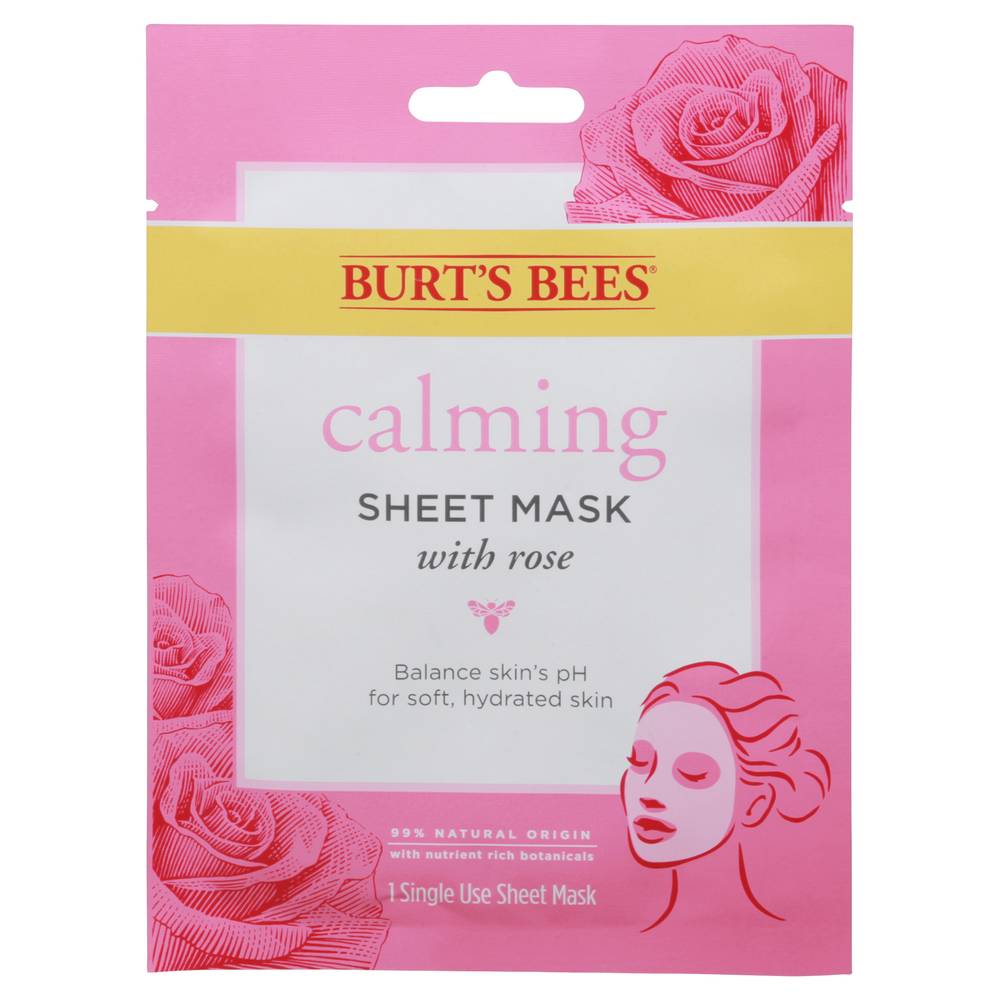 Burt's Bees Calming Sheet Mask With Rose
