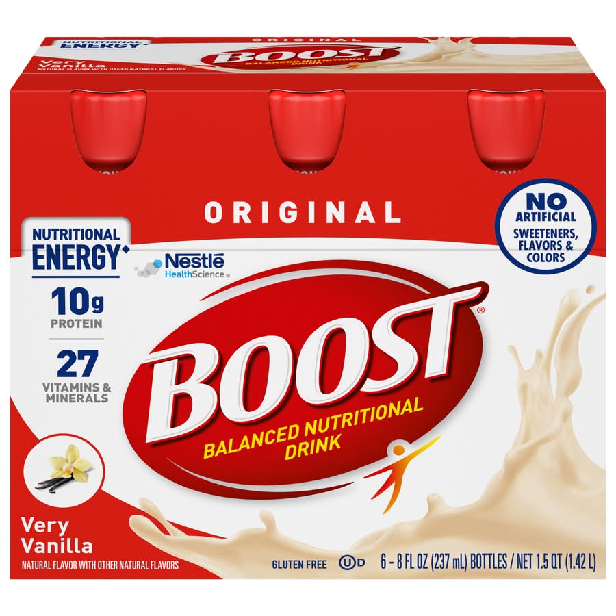 Boost Original Balanced Nutritional Drink, Very Vanilla (6 x 8 fl oz)