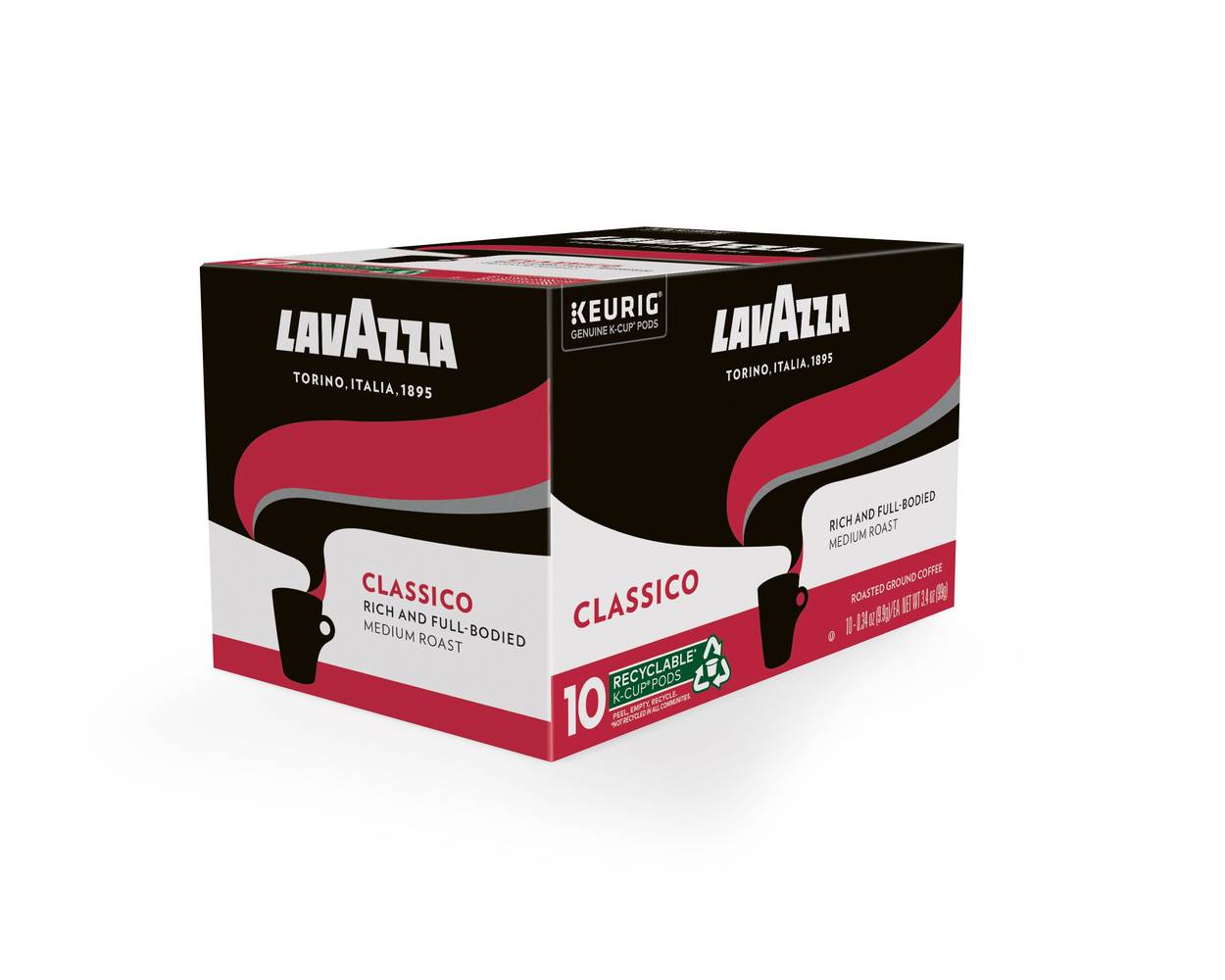 Lavazza Classico Coffee K-Cup Pods, Medium Roast, 10 Ct, 3.4 Oz