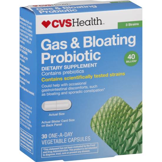 Cvs Health Gas & Bloating Probiotic Vegetable Capsules (30 ct)
