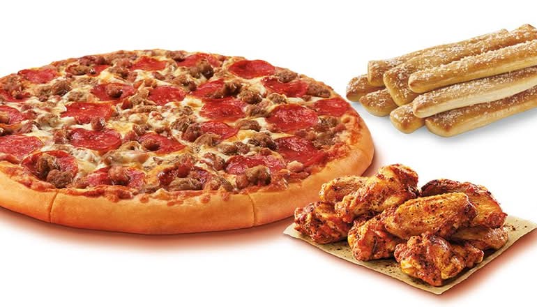 3 Meat Treat, Caesar Wings and Crazy Bread