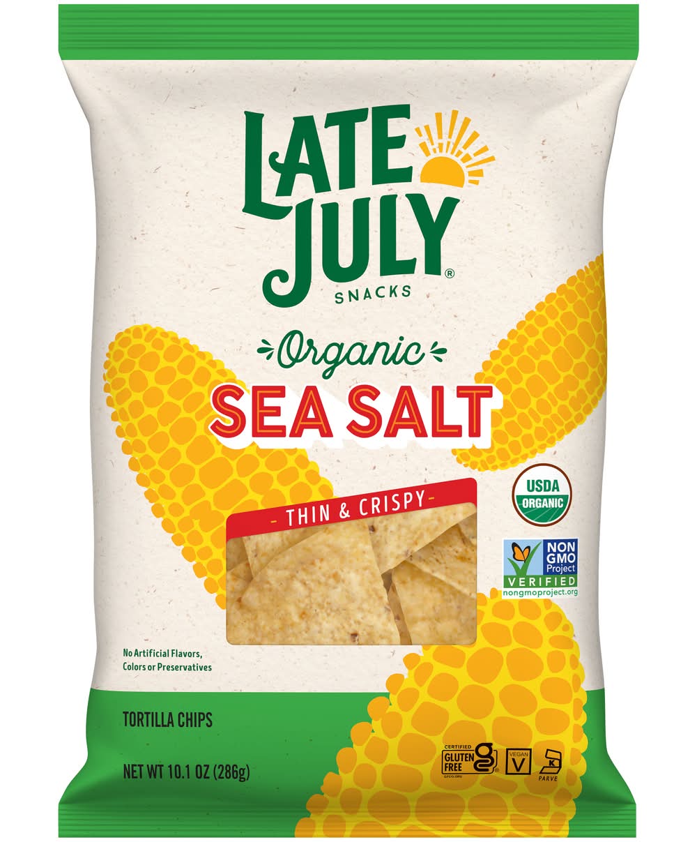 Late July Organic Thin & Crispy Tortilla Chips, Sea Salt (10.1 oz)