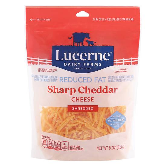 Lucerne Reduced Fat Shredded Sharp Cheddar Cheese (8 oz)