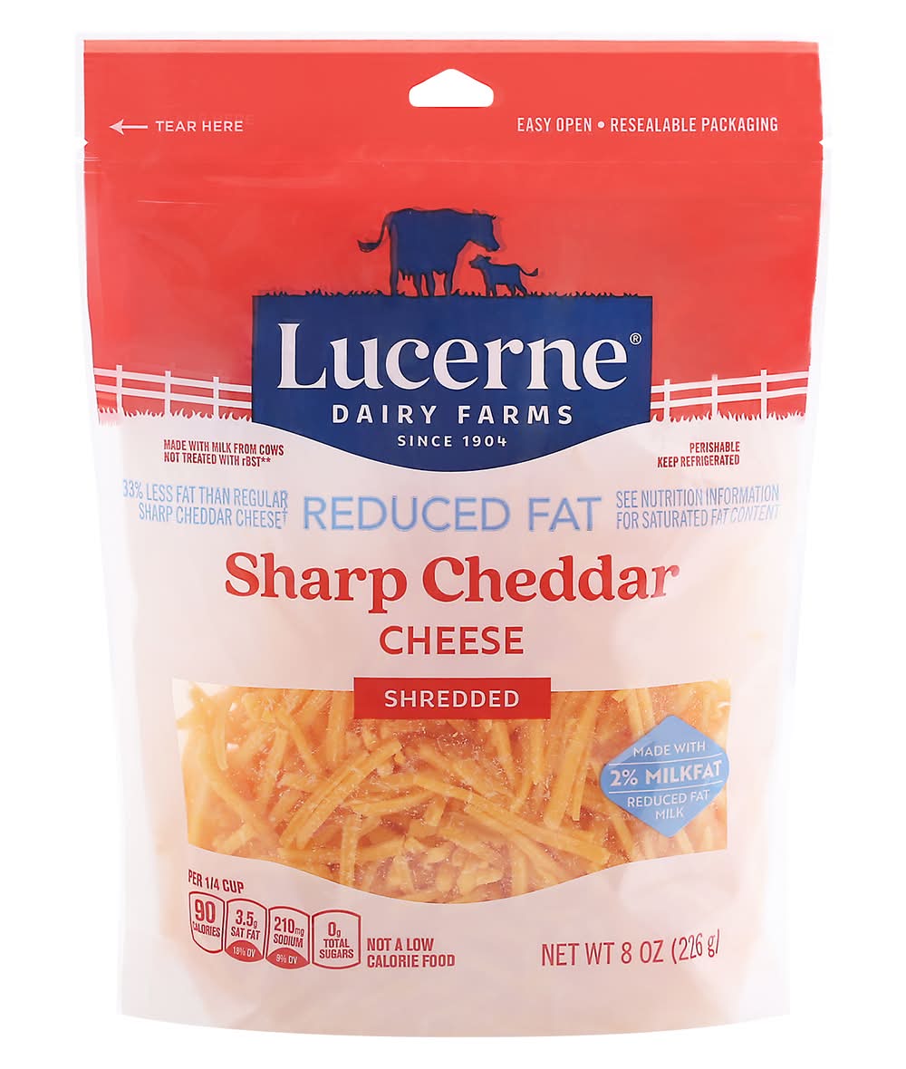Lucerne Reduced Fat Shredded Sharp Cheddar Cheese (8 oz)