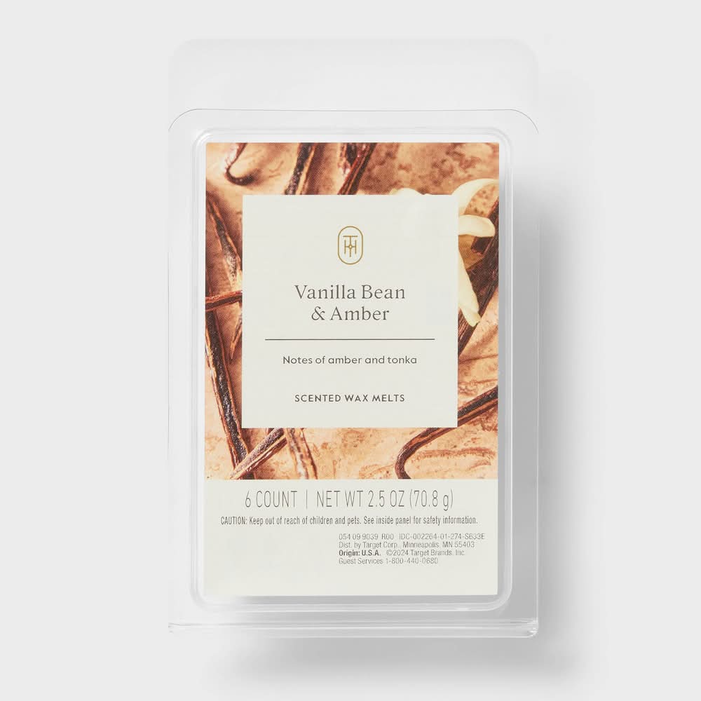 Threshold Wax Melts, Vanilla Bean-Amber (2.5 oz, 6 ct)