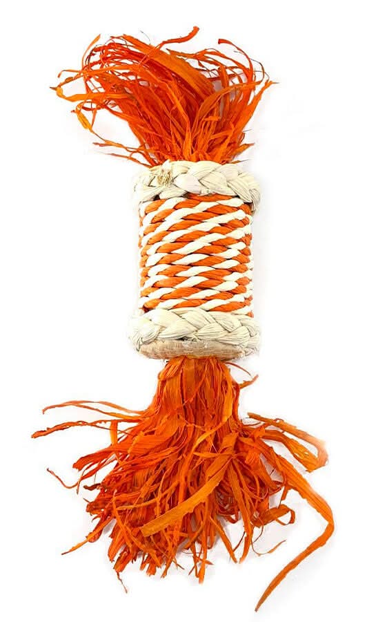 Juguete de roer para roedores · Small Life - 15 cm - Naranja-Blanco