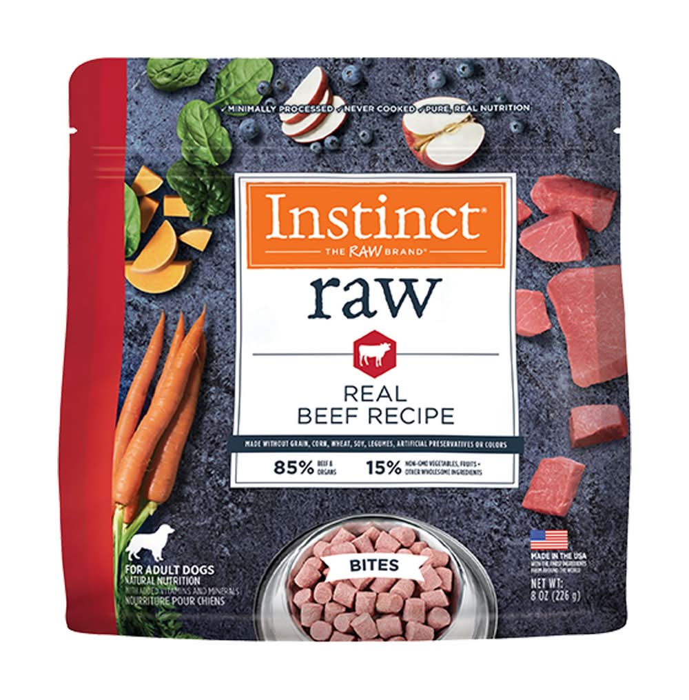 Instinct® Raw Bites Adult Frozen Dog Food - Raw, Grain Free, Beef (Flavor: Beef, Size: 8 Oz)