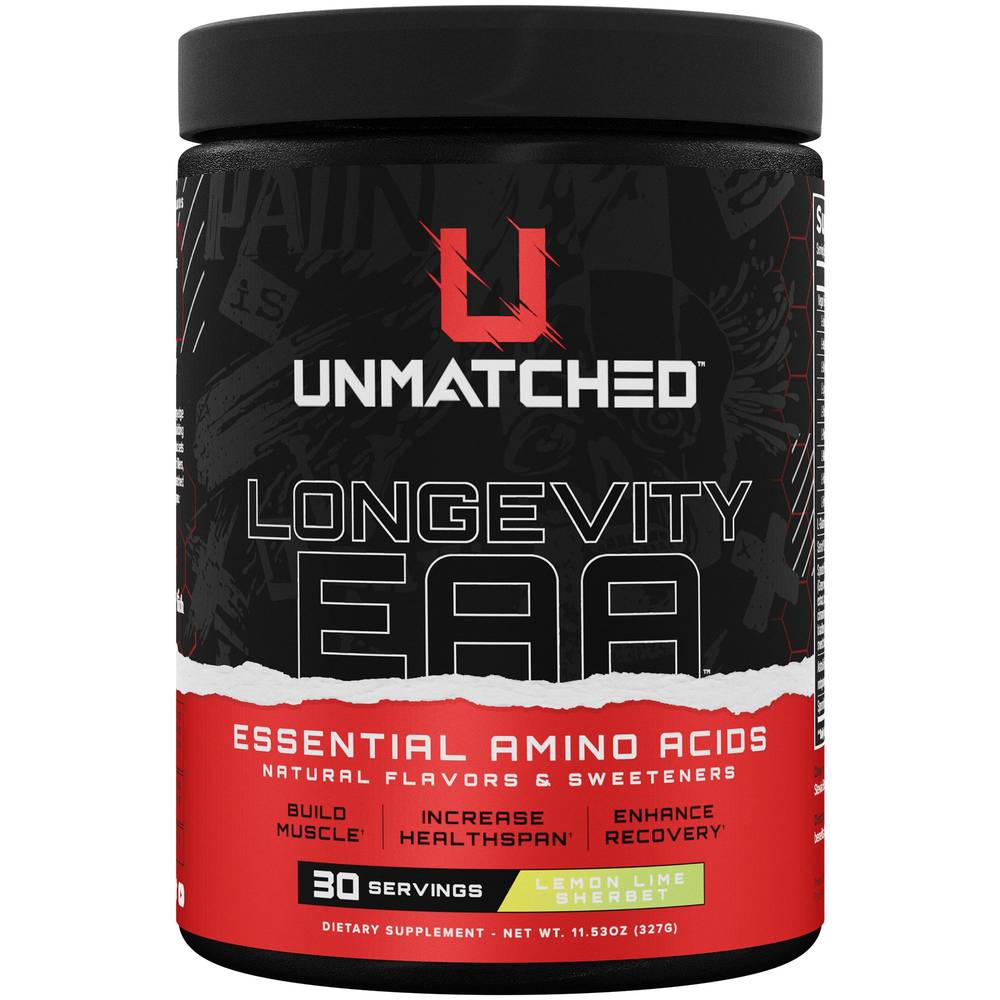 Longevity Eaa Essential Amino Acids - Lemon Lime Sherbet (11.53 Oz. / 30 Servings)