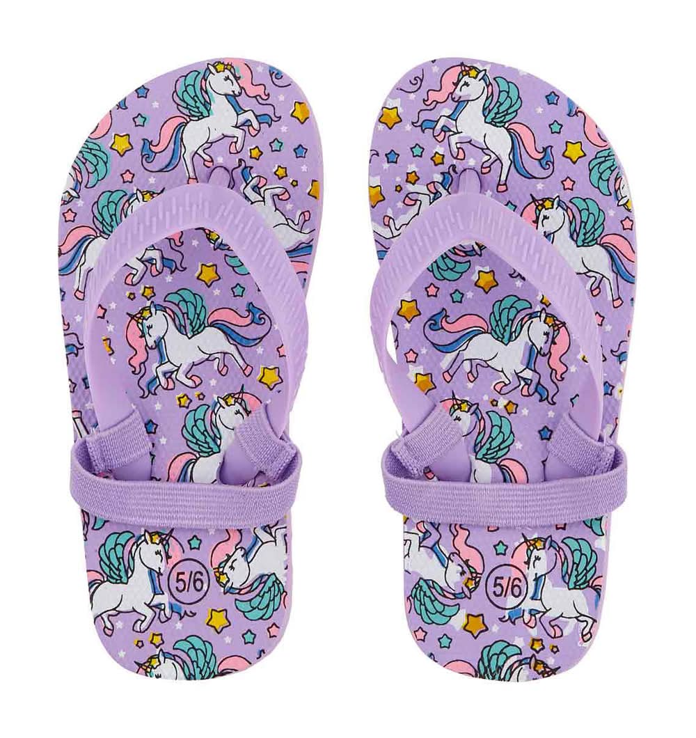 Summer Toddler Girls Unicorn Printed Flip Flops Small