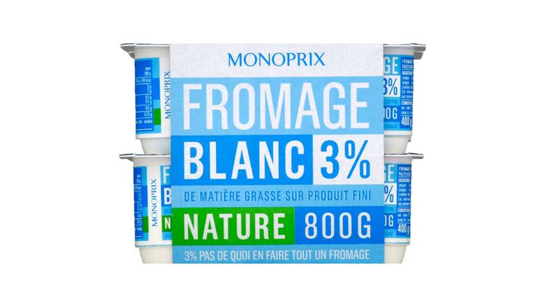 Monoprix - Fromage blanc nature 3% m.g