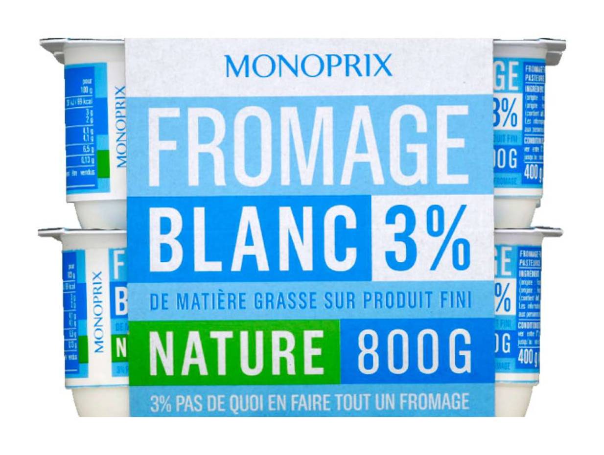 Monoprix - Fromage blanc nature 3% m.g (8)