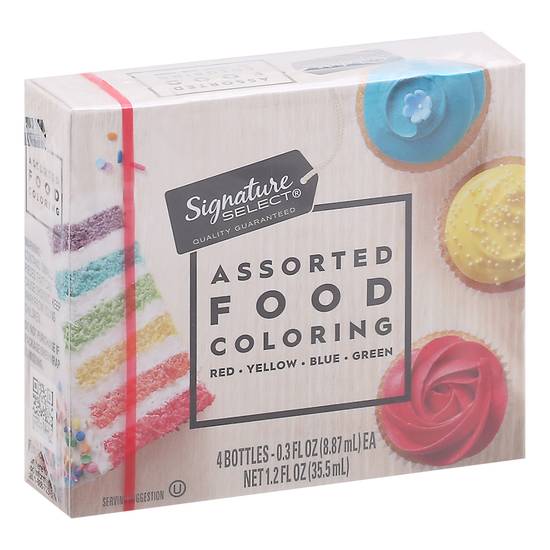 Signature Select Assorted Food Coloring (4 x 0.3 fl oz)