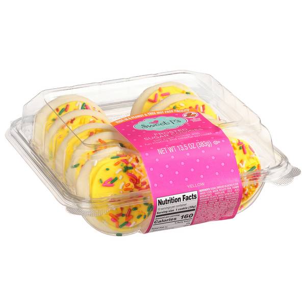 Sweet P's Bake Shop Frosted Sugar Cookies, Yellow