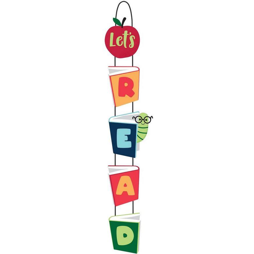 Letaes Read Stacked MDF Door Sign, 21in - National Read Across America Day