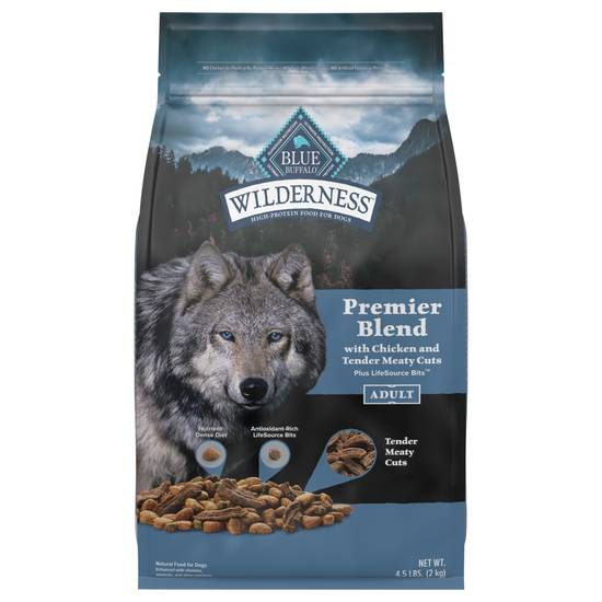 Blue Buffalo Wilderness Premier Blend Natural Adult Dry Dog Food ( meaty cuts, chicken)