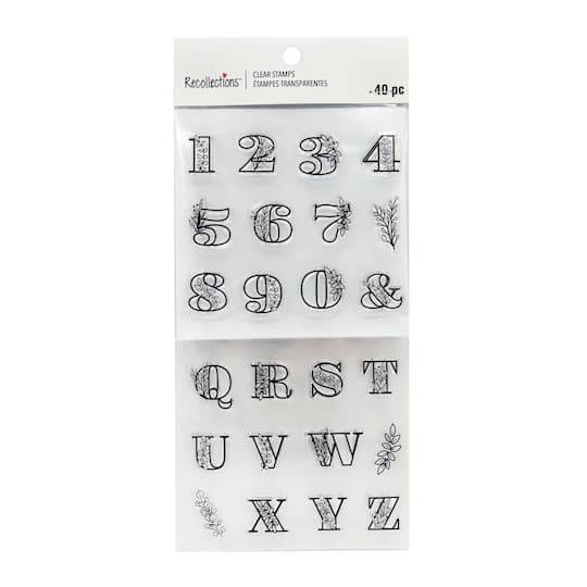 Foliage Alphabet & Numbers Clear Stamps By Recollections