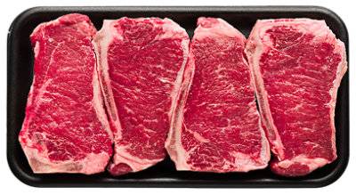 USDA CHOICE BEEF TOP LOIN NY STRIP STEAK BONE IN VALUE PACK