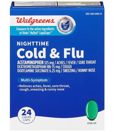 Walgreens Nighttime Cold & Flu Liquid Caps