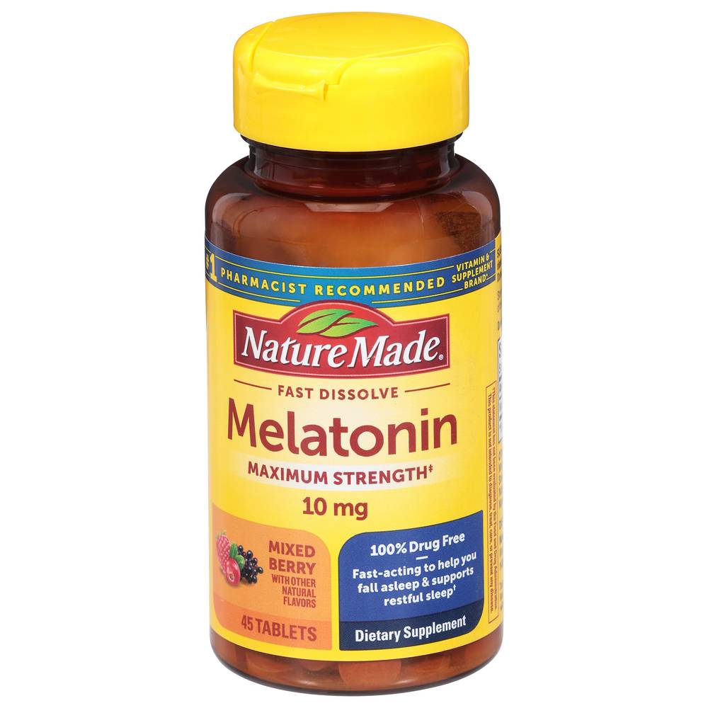 Nature Made Fast Dissolve Mixed Berry Melatonin Sleep Aid Tablets (45 ct)