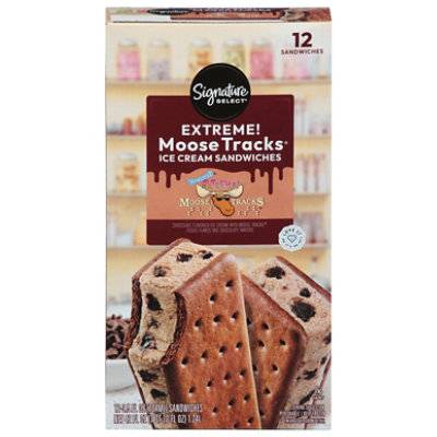 Signature Select Extreme Moose Tracks Ice Cream Sandwiches (chocolate )