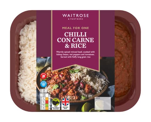 Waitrose & Partners Chilli Con Carne & Rice Ready Meal (450g)