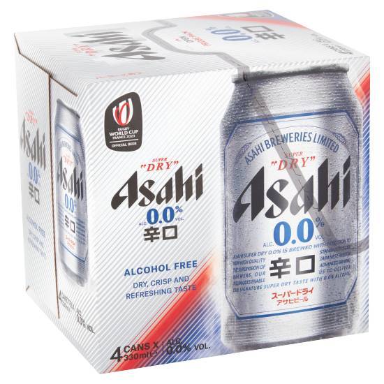 Asahi Super 'Dry' 0.0% 4x330ml Cans