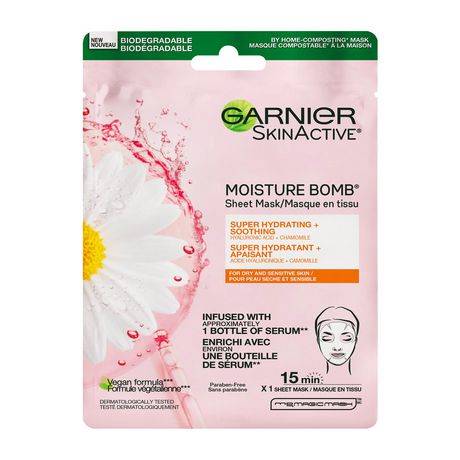 SkinActive Moisture Bomb Super Hydrating Sheet Mask, Chamomile