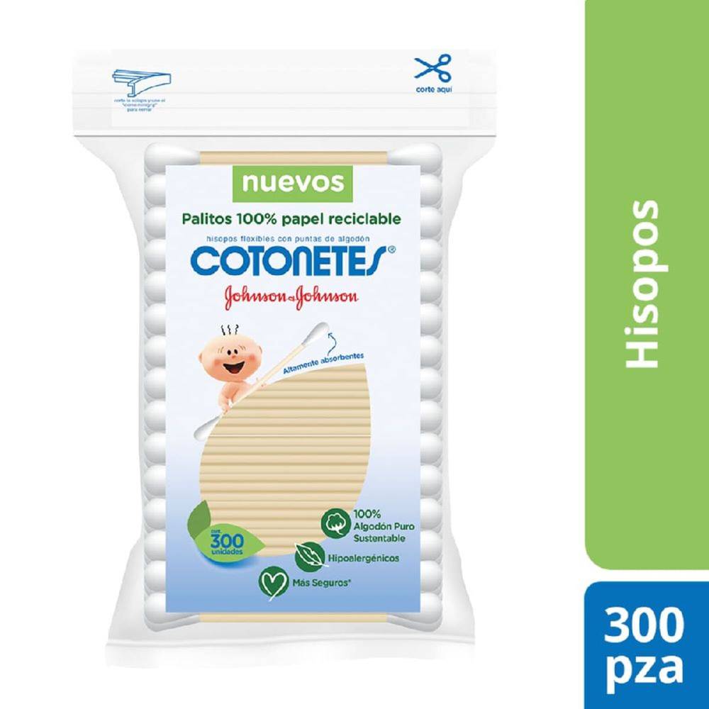 Johnson & johnson cotonetes (doypack 300 piezas)