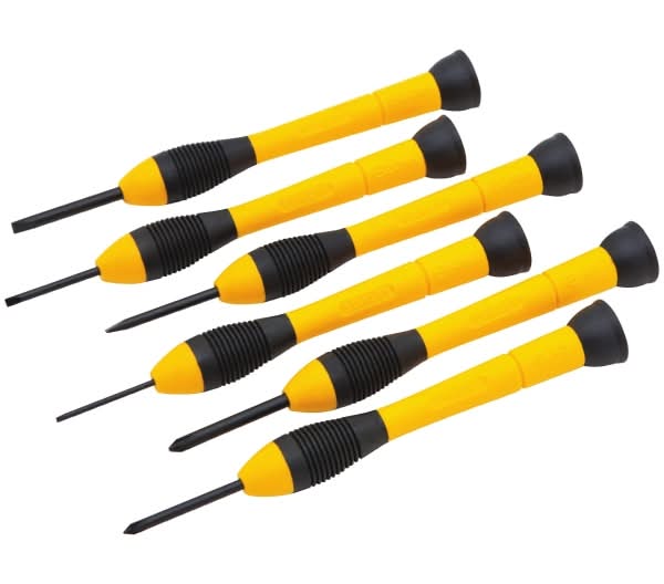 Stanley® 6-Piece Precision Screwdriver Set, Yellow