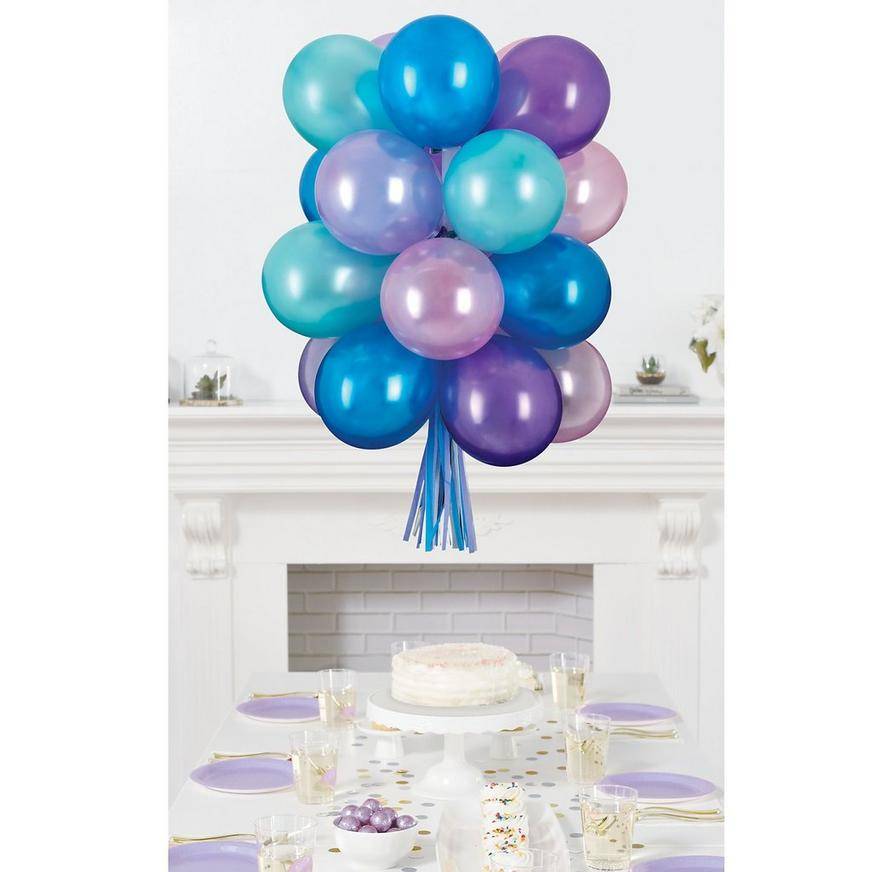 Uninflated Air-Filled Cosmic Pearl Latex Balloon Chandelier Kit, 15in x 21in