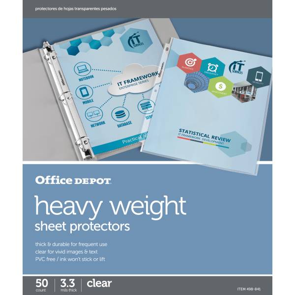 Office Depot® Brand Heavyweight Sheet Protectors, 8-1/2" x 11", Clear, Pack Of 50