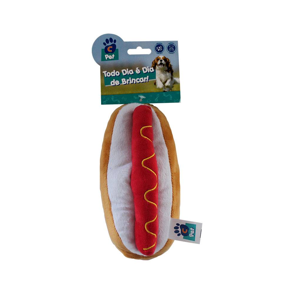 Brinquedo de pelúcia hot dog (18x10cm)