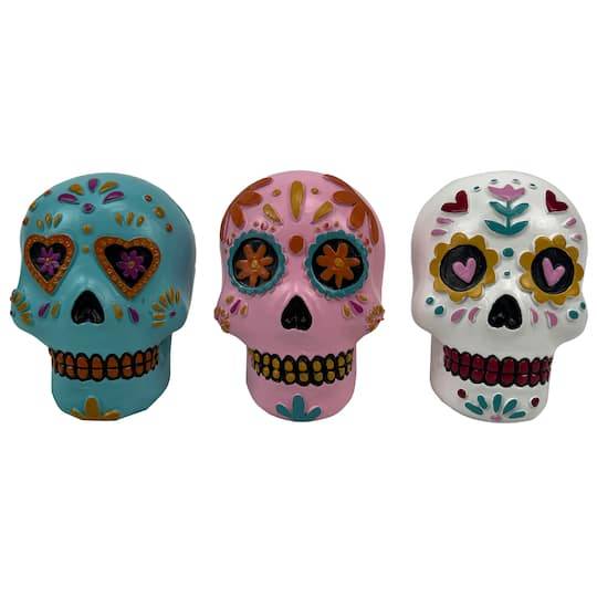 Assorted 3" Mini Sugar Skull Tabletop Decor By Ashland, 1Pc.